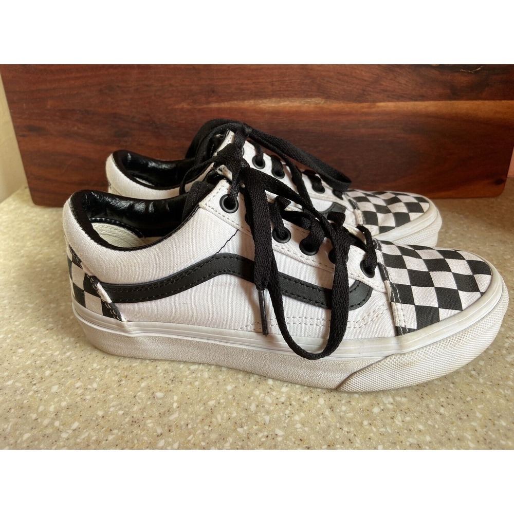 vans customs black and white checkerboard‎ womens 5.5